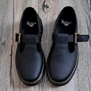 Dr. Martens Kids Black Dress Shoes with Gold Accent